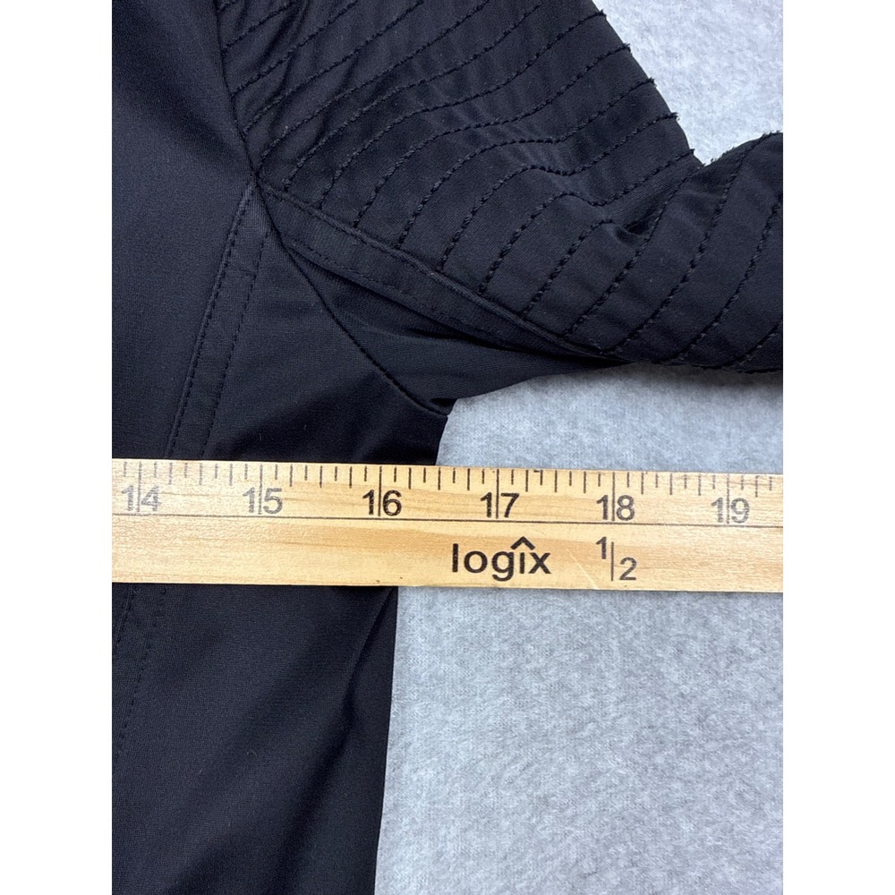 Without Walls Moto Jacket Women XS Black Ribbed Sleeve Asymmetrical Zip Cycling - Picture 6 of 7